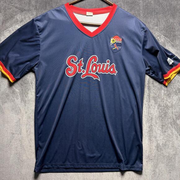 Cardinals Other - Cardinals Jersey Mens XL Blue St Louis Baseball Wells Fargo Promo MLB